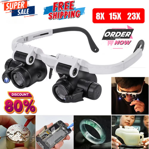 Head magnifier glasses led - head,