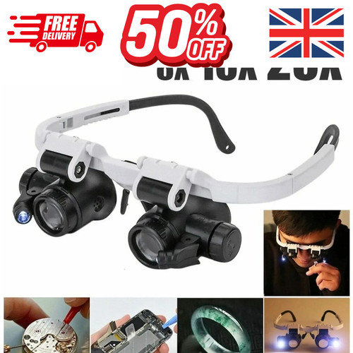 Head magnifier glasses - head, led