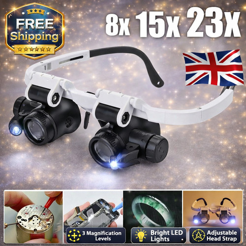 Led headband magnifier - headband, glasses