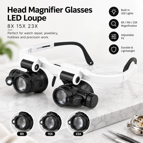 Head magnifier glasses led - magnifier,